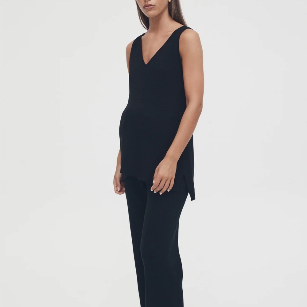 Black Knit Wide Leg pants